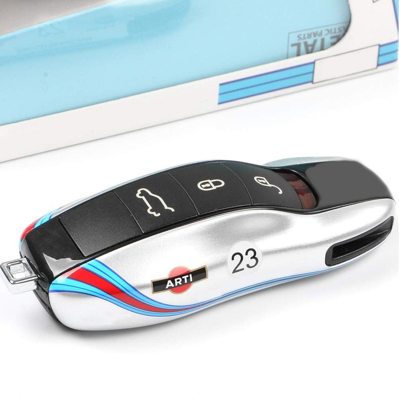 LIMBQS Car Key Protection Keychain  Key Cover Comptatible with Porsche Cayenne Panamera 911 (Old Silver) - Image 2